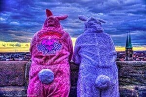 Streetbunnycrew - Rosa Hasenkostüm für soziales Engagement 1 www.Streetbunnycrew.net