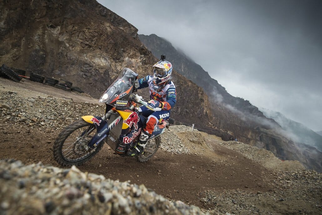 Matthias Walkner with Dakar motorcycle at Erzberg 25 P 20170616 00380 HiRes JPEG 24bit RGB