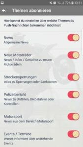 Motorrad Nachrichten APP 2 0 Funktionen 12