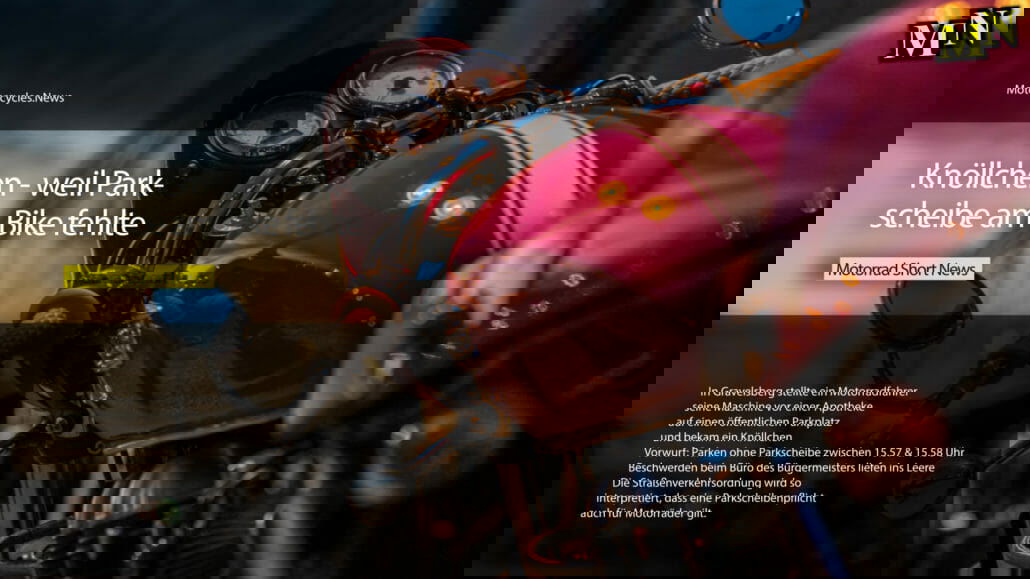 Parkscheibenpflicht für Motorräder Motorrad News Thumbnail