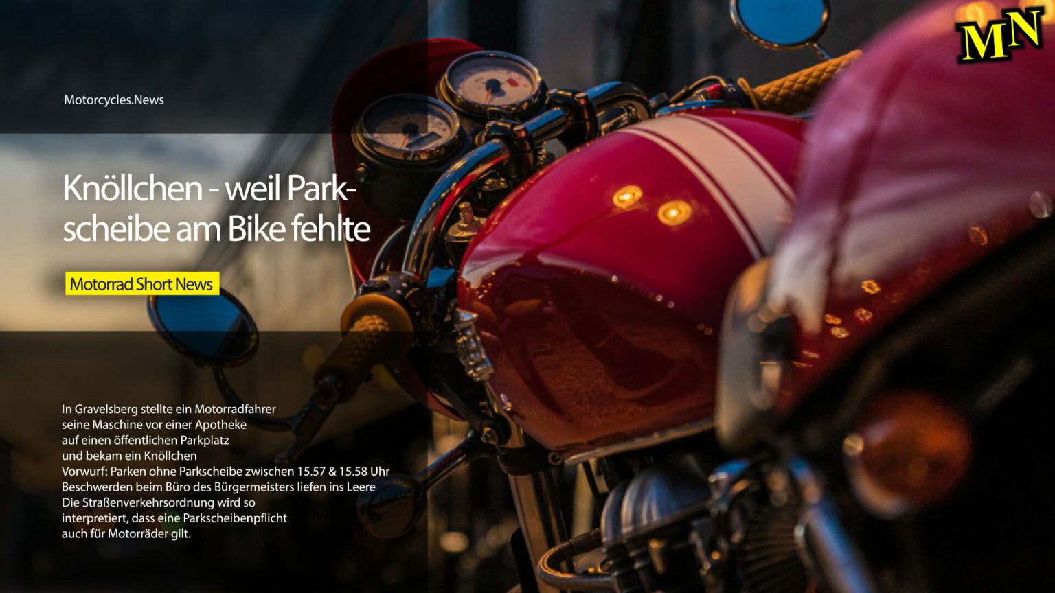 Parkscheibenpflicht für Motorräder Motorrad News Thumbnail