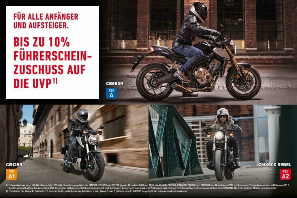 Honda Führerscheinzuschuss für 2019 1 7 1