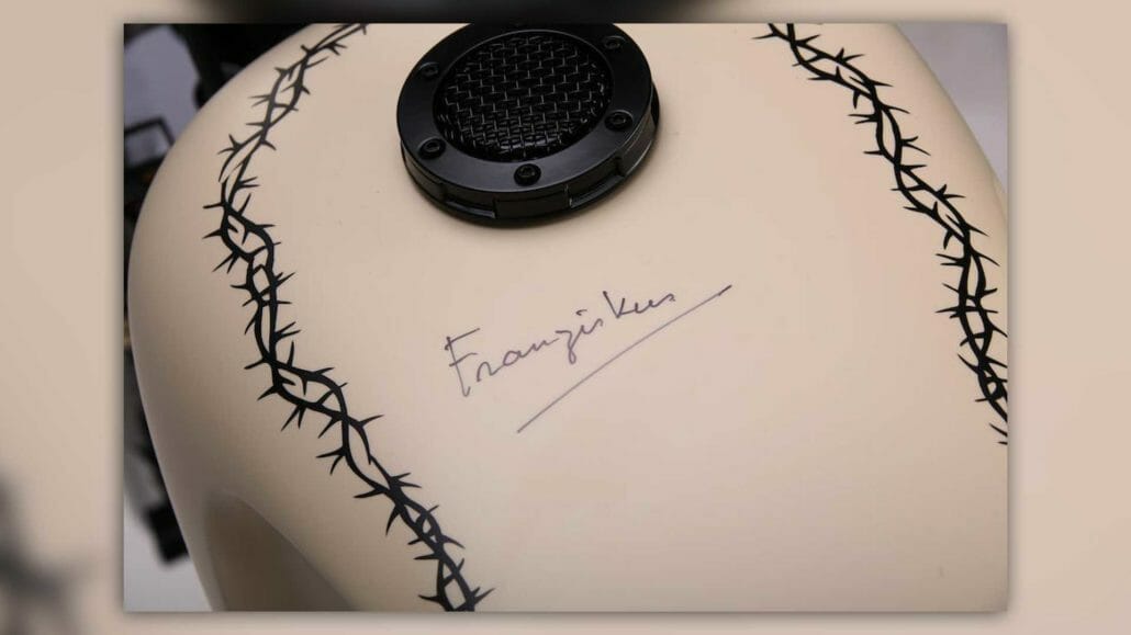 Harley Davidson of Pope will be auctioned 4 papal harley white unique 4