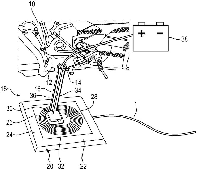 BMW-Patent: Kabelloses Laden von Elektromotorrädern BMW wireless charging 1