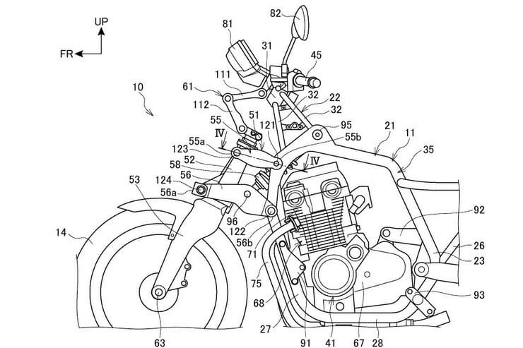 Patent – Möchte Honda von der traditionellen Gabel abweichen? Honda CB1100F hossack 2