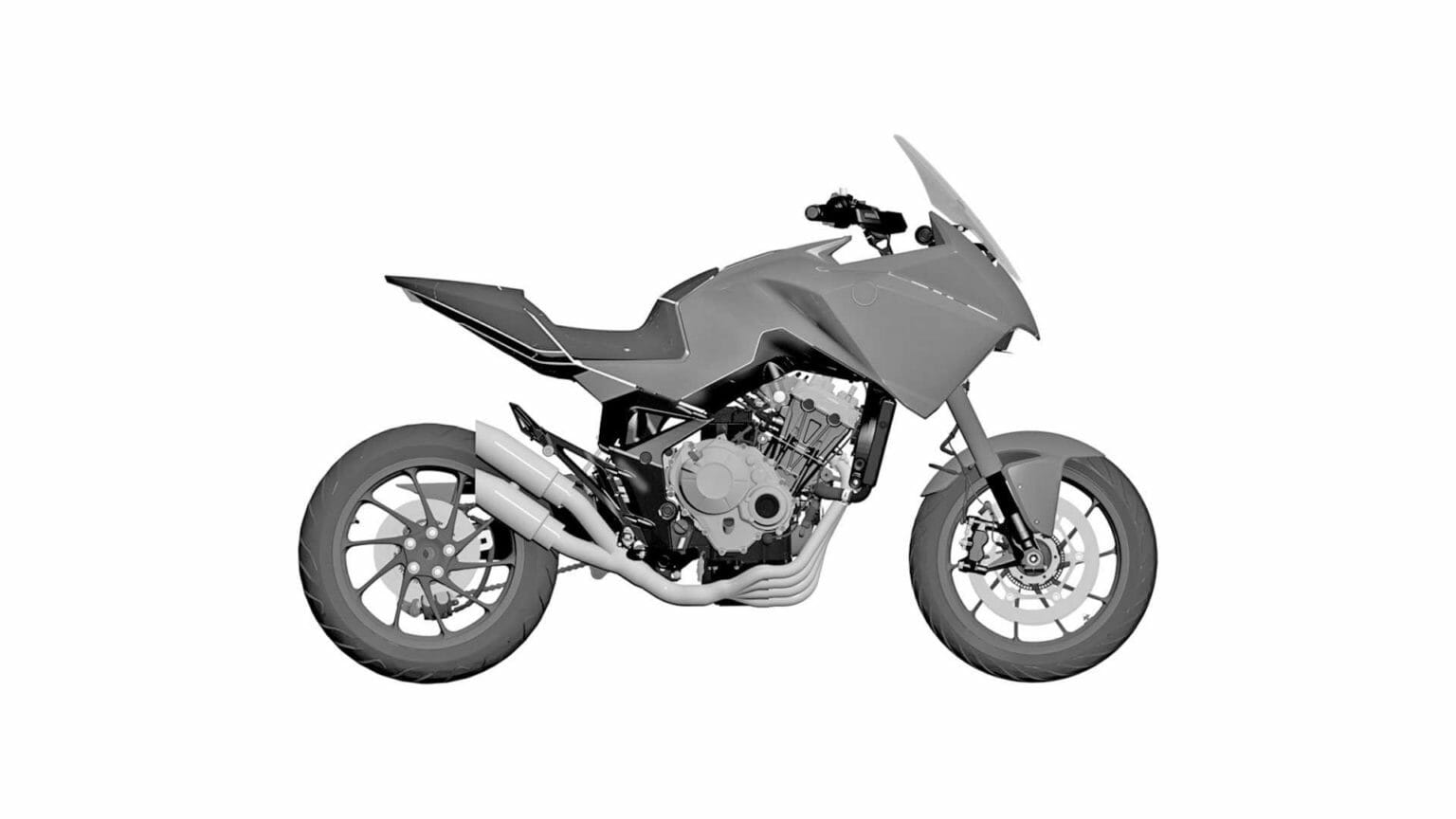 Honda Patent: Vierzylinder Adventure Motorrad honda 4 Cylinder ADV Patent 3