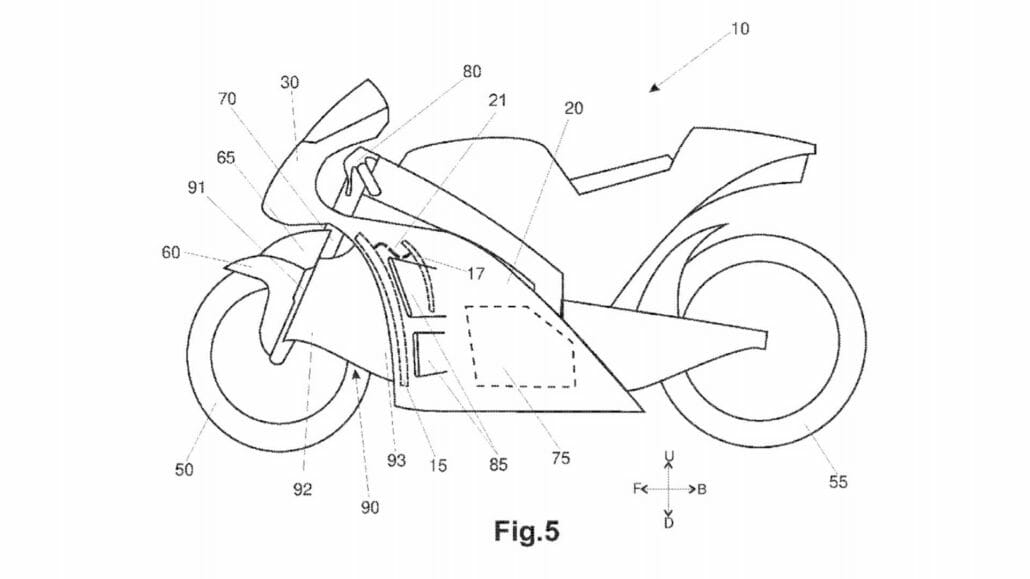 Aprilia Patent - Aktive Aerodynamik 1 Aprilia Active Aero Patent 1