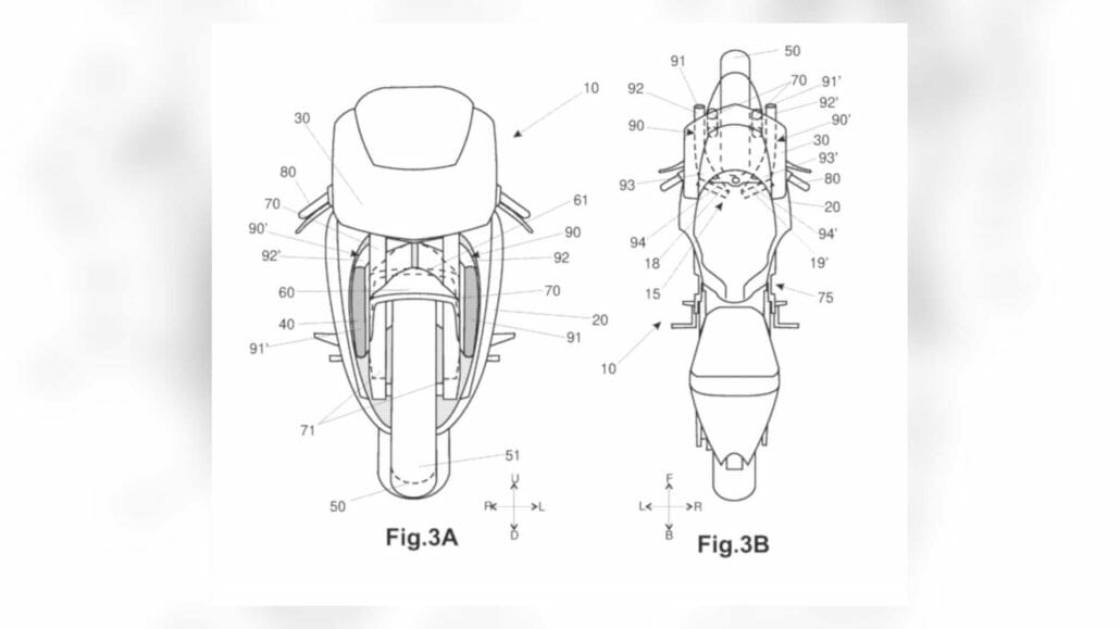Aprilia Patent - Aktive Aerodynamik 3 Aprilia Active Aero Patent 3