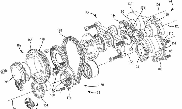 Patent: Harley-Davidson V-Twin engine with variable valve timing 25 Harley Davidson Motor mit variabler Ventilsteuerung 6