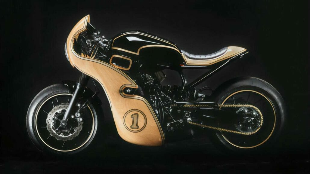 Custombike mit Holzverkleidung 7 GeorgeWoodmanGarage Hommage 13