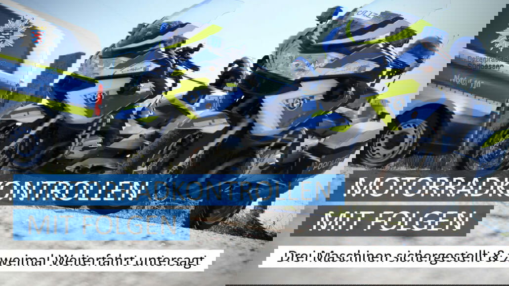 Drei Maschinen sichergestellt und zweimal Weiterfahrt untersagt 1 Polizeikontrolle Quelle Polizei Suedhessen