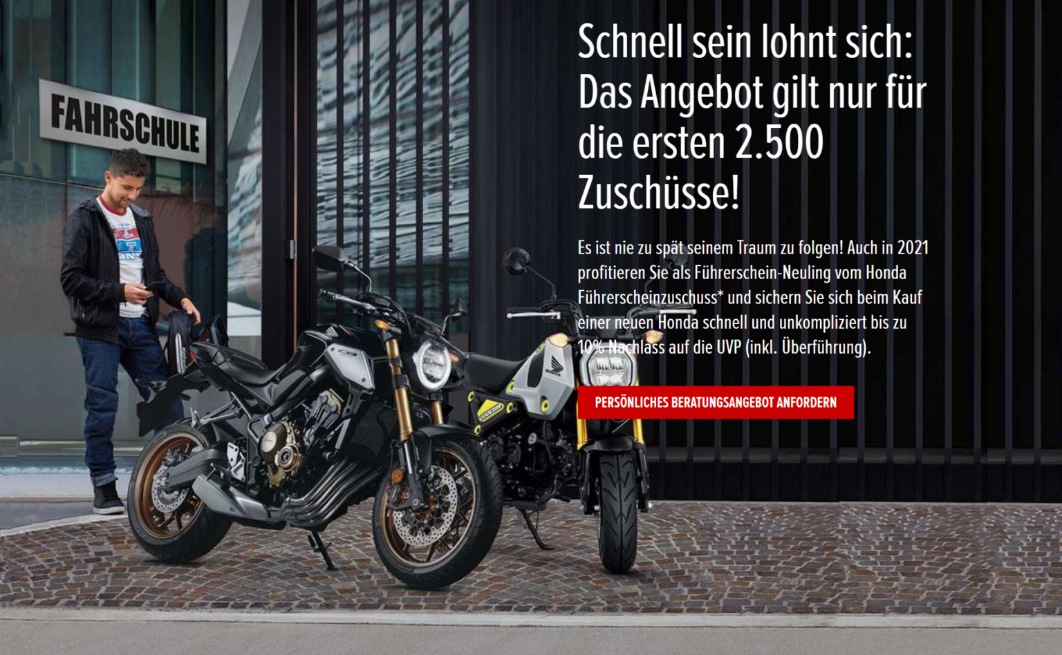 Honda Führerscheinzuschuss 2021 Fuehrerscheinzuschuss