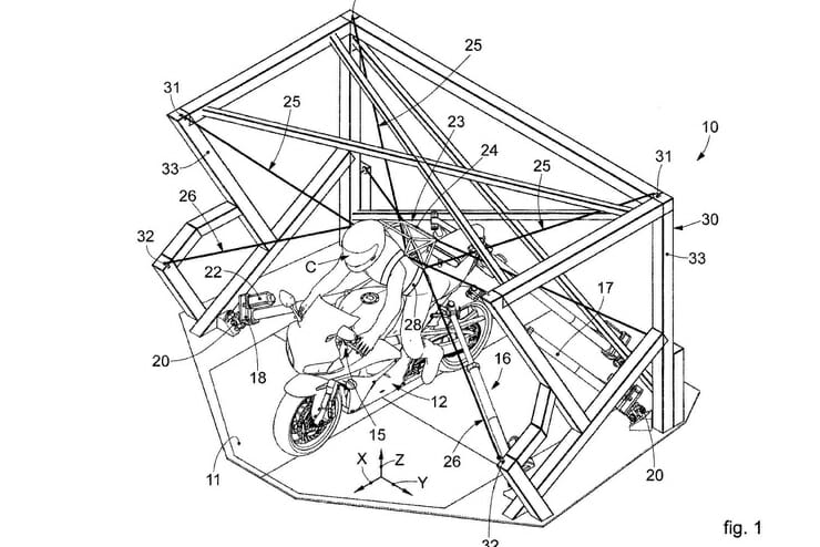 Patent for real motorcycle driving simulator 1 Motorrad Simulator 1