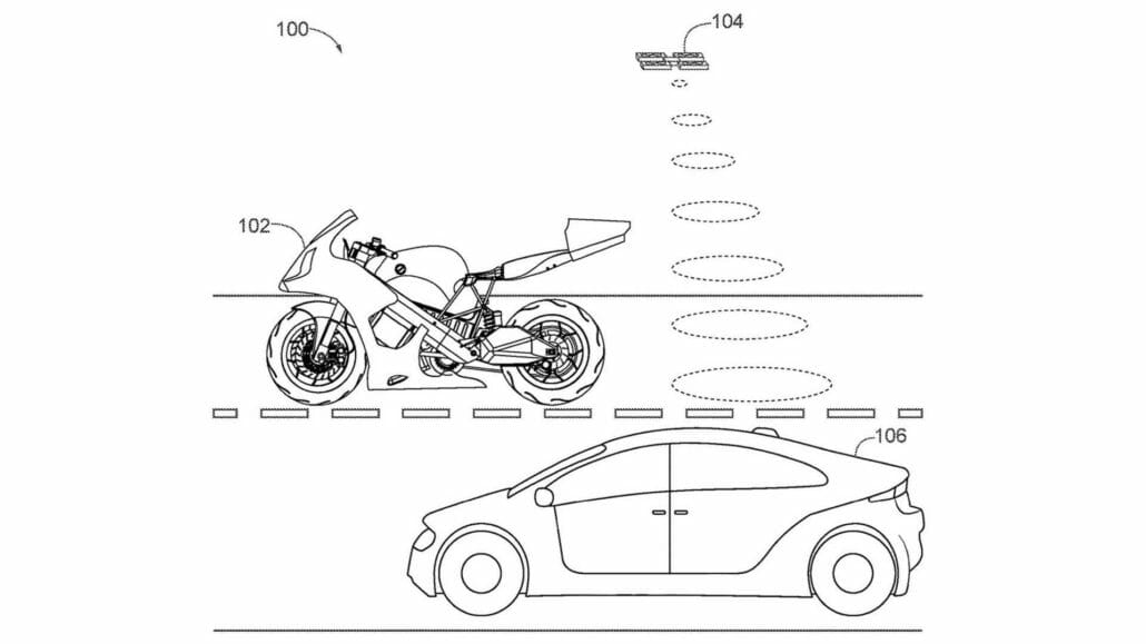 Patent - motorcycle equipped with drones 3 Honda Drohnenpatent 3