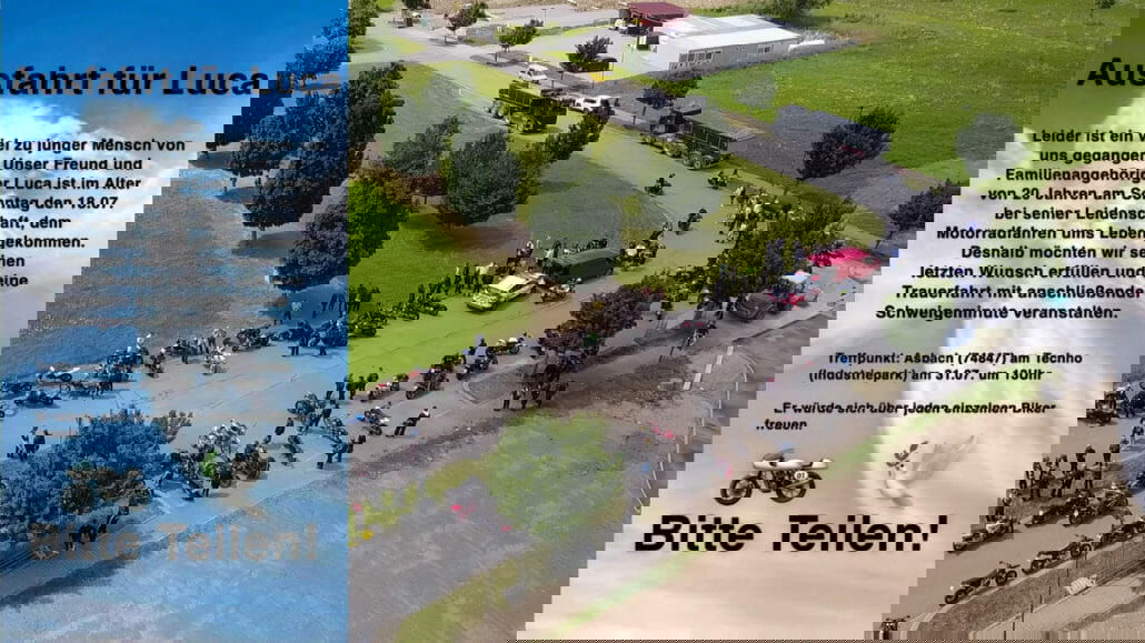 Trauerfahrt für Luca 1 Ausfahrt fuer Luca