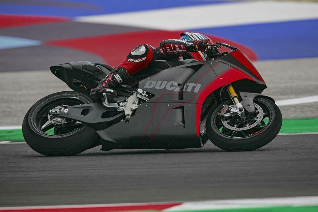 Ducati tests for MotoE - first pictures of their electric motorcycle. 1 Ducati V21L 1