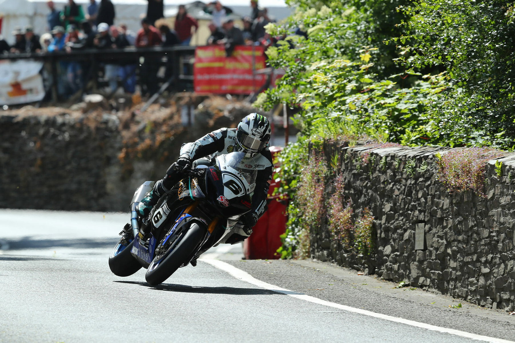 Michael Dunlop on the Hawk Racing Suzuki at Union Mills during the Senior TT race, Isle of Man TT 2022