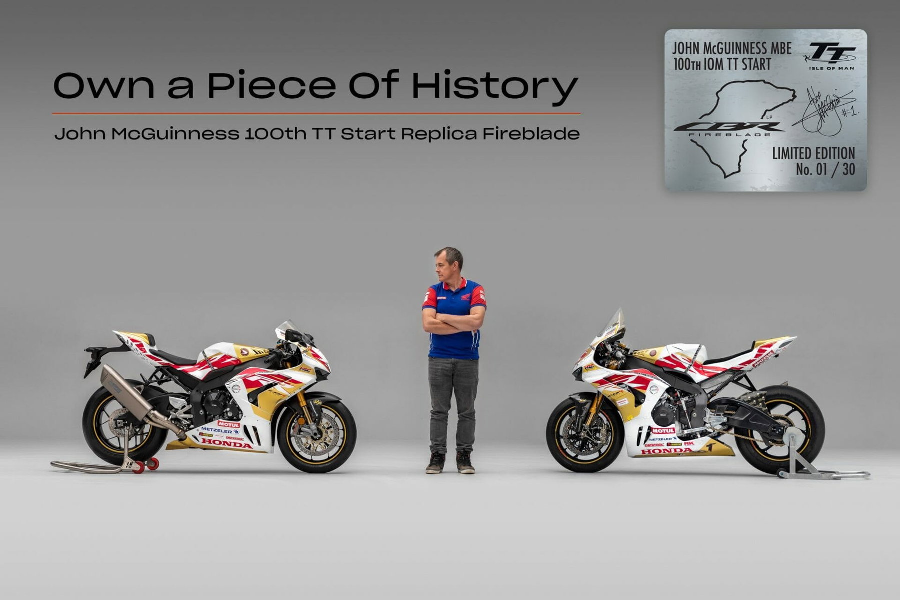 Honda CBR1000RR-R Fireblade SP in der John McGuinness 100th TT Start Sonderlackierung