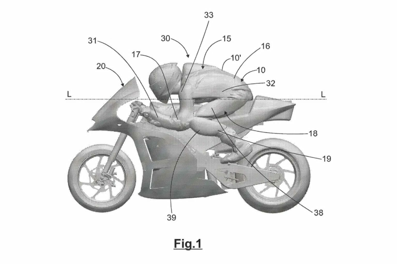 Aprilia’s innovation for aerodynamic racing suits Aprilia Patent Aerodynamische Kombis 6