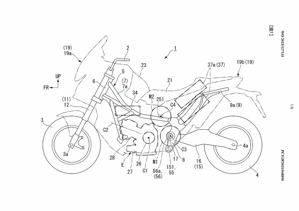 Honda und die Evolution des Hybridmotorrads 1 Honda Patent Hybridmotorrad 1 1