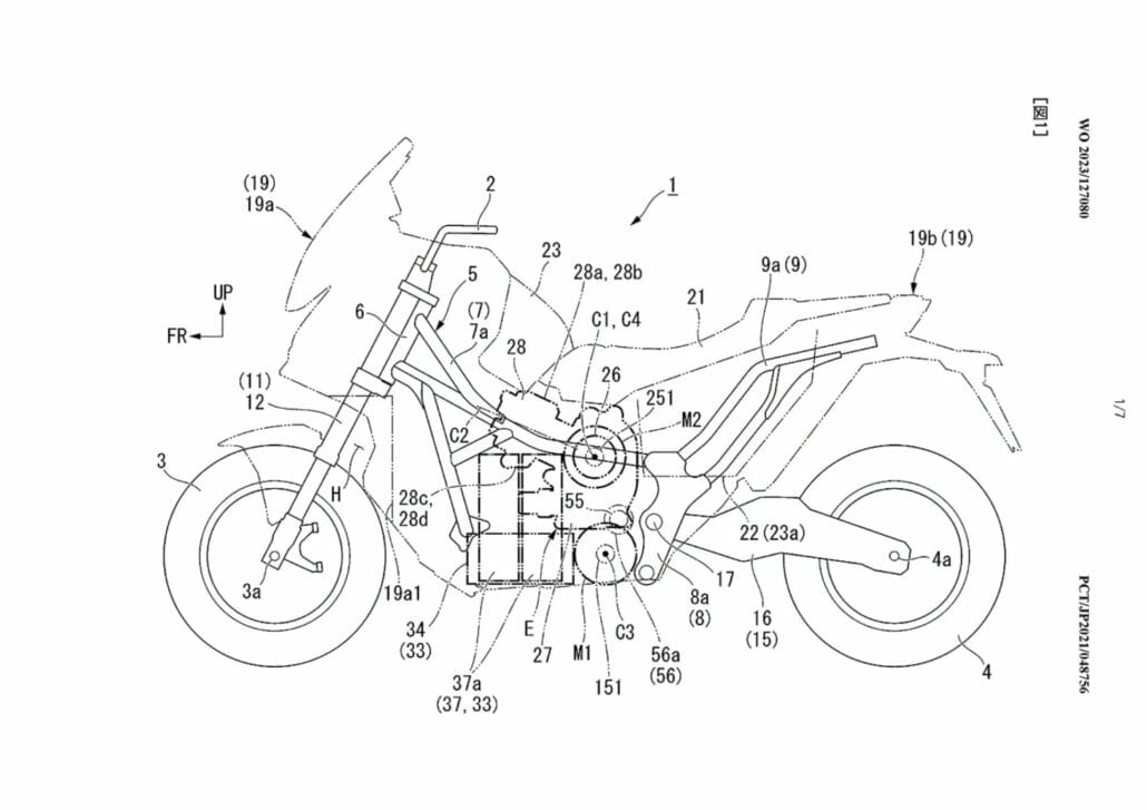 Honda und die Evolution des Hybridmotorrads 2 Honda Patent Hybridmotorrad 2 1
