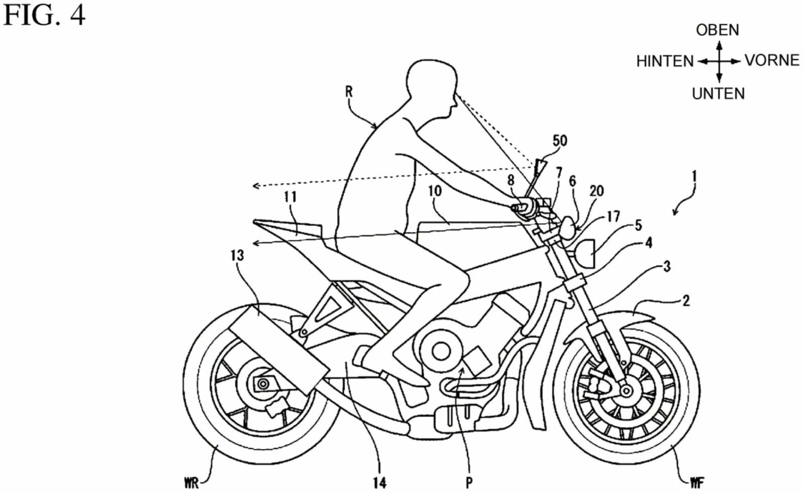 Unter dem Lenker, über den Erwartungen: Hondas futuristisches Spiegeldesign 25 Honda Patent Spiegel an der Gabel 2 1