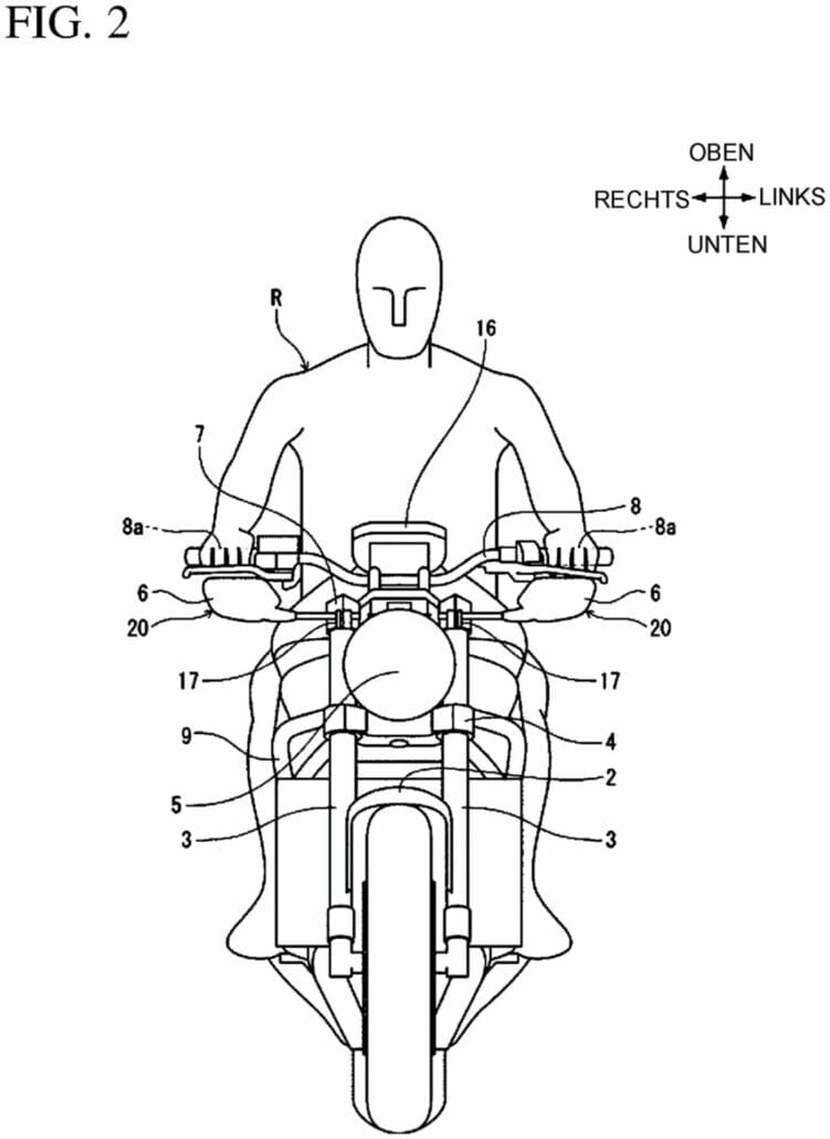 Unter dem Lenker, über den Erwartungen: Hondas futuristisches Spiegeldesign 30 Honda Patent Spiegel an der Gabel 3 1