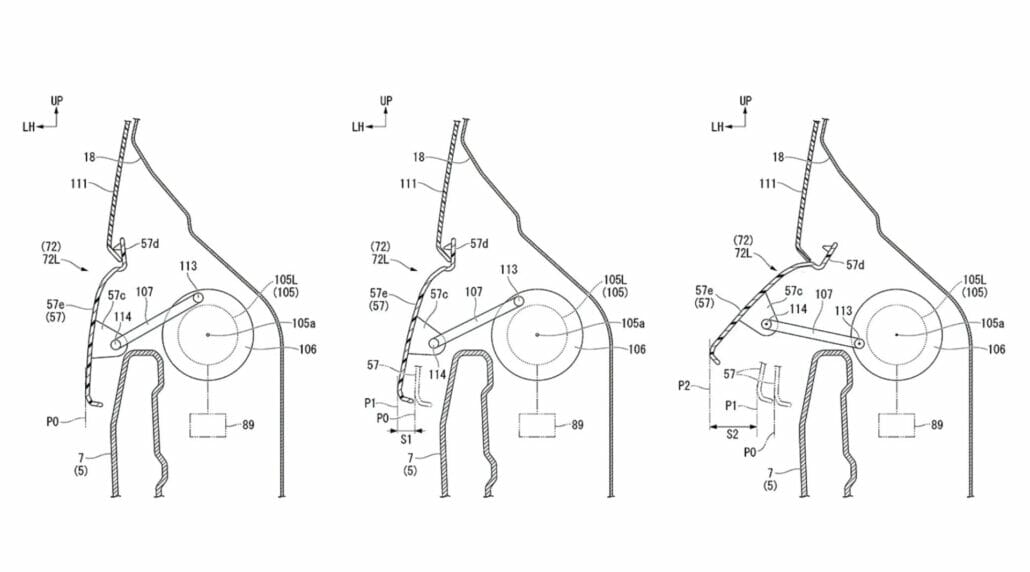 Patent – Honda bringt dich in die richtige Sitzhaltung 1 Honda Patent Hydraulik zur Beinpositionierung 1 1