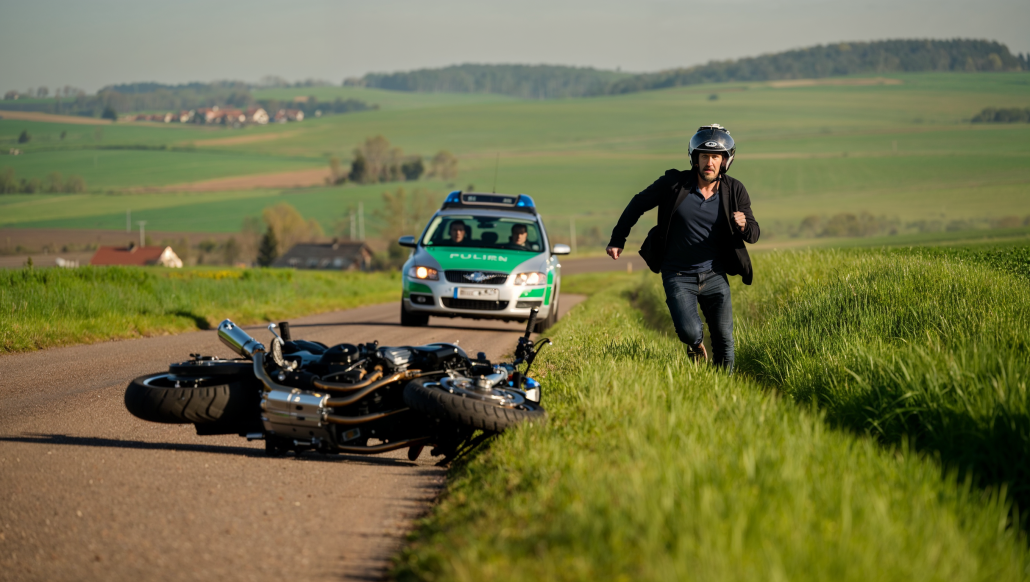 Illegales Motorradrennen in Elbtal? Polizei stoppt flüchtigen Fahrer Flucht vor der Polizei