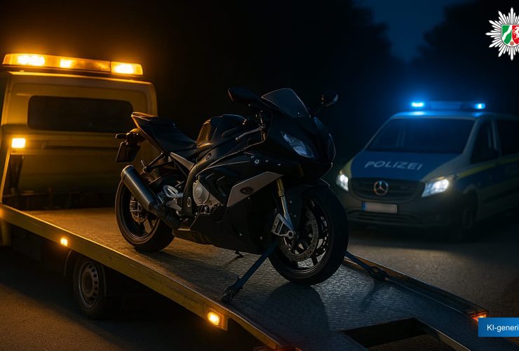 Illegales Straßenrennen in Oberhausen: 18-jährige Motorradfahrerin flüchtet vor Polizei 72 OTS Symbolbild KI
