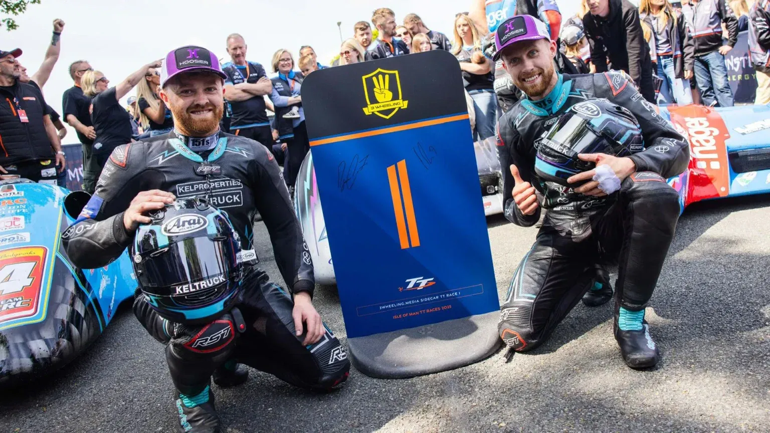 Dominance and records: Ryan and Callum Crowe win first sidecar race at the TT 2025 art intro sidecars jpg