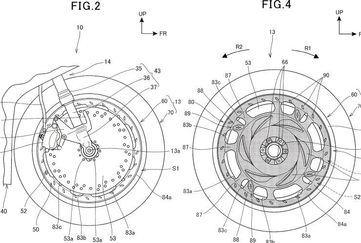 Revolution on the front wheel: Honda develops innovative brake and rim design to reduce tire temperatures 33 Honda Patent Bremssystem 2 1