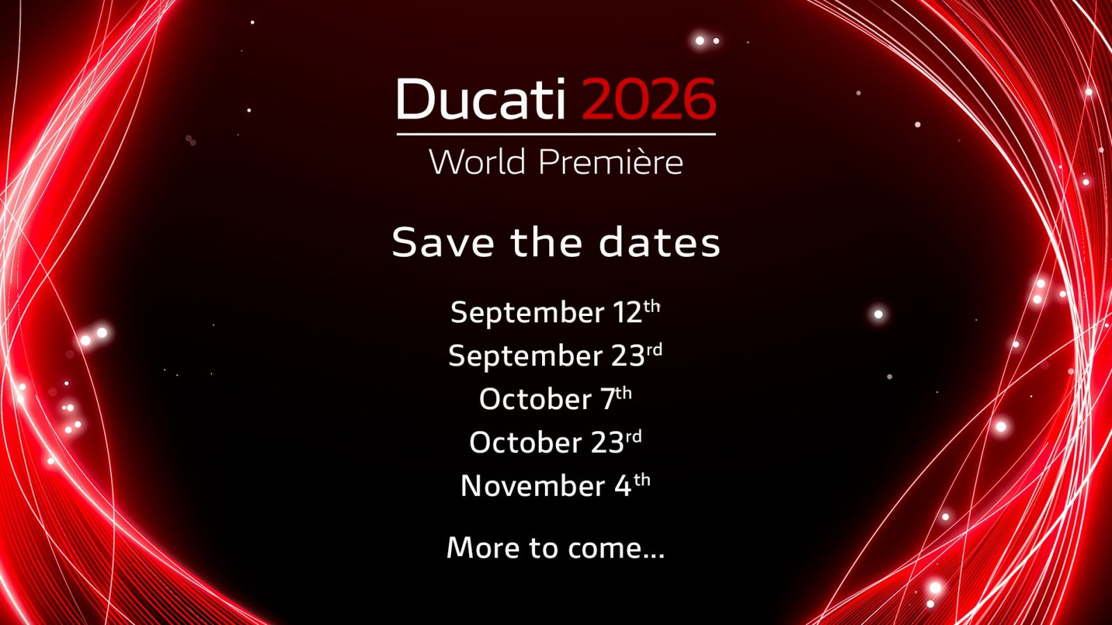 Ducati World Première 2026: Five unveiling dates for new models have been set. 25 Ducati World Premiere 2026