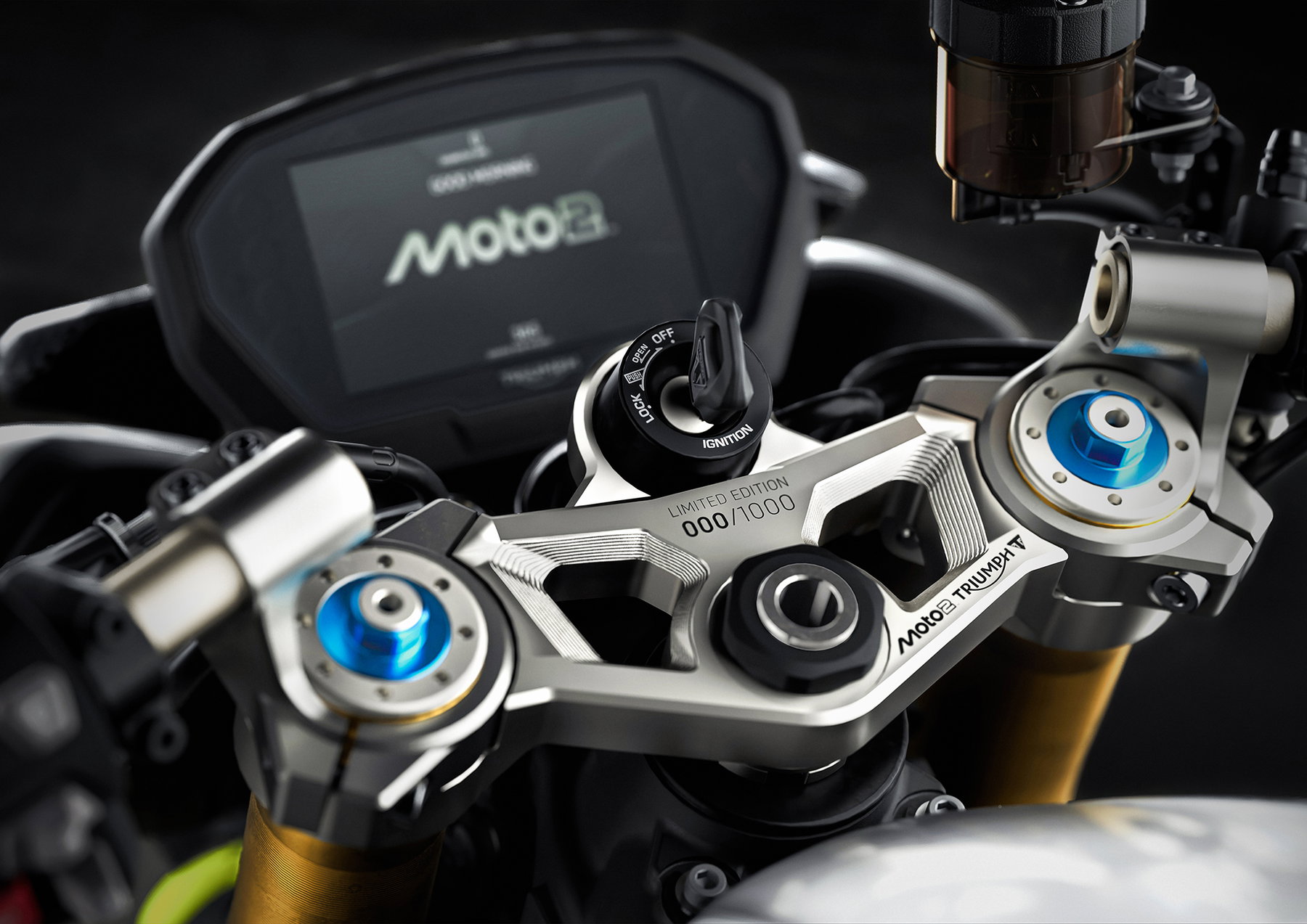 Triumph Street Triple 2027: Neuer Motor kommt nicht aus der Trident 800 4 Cockpit und Clip-on-Lenker der Triumph Street Triple 765 Moto2 Edition