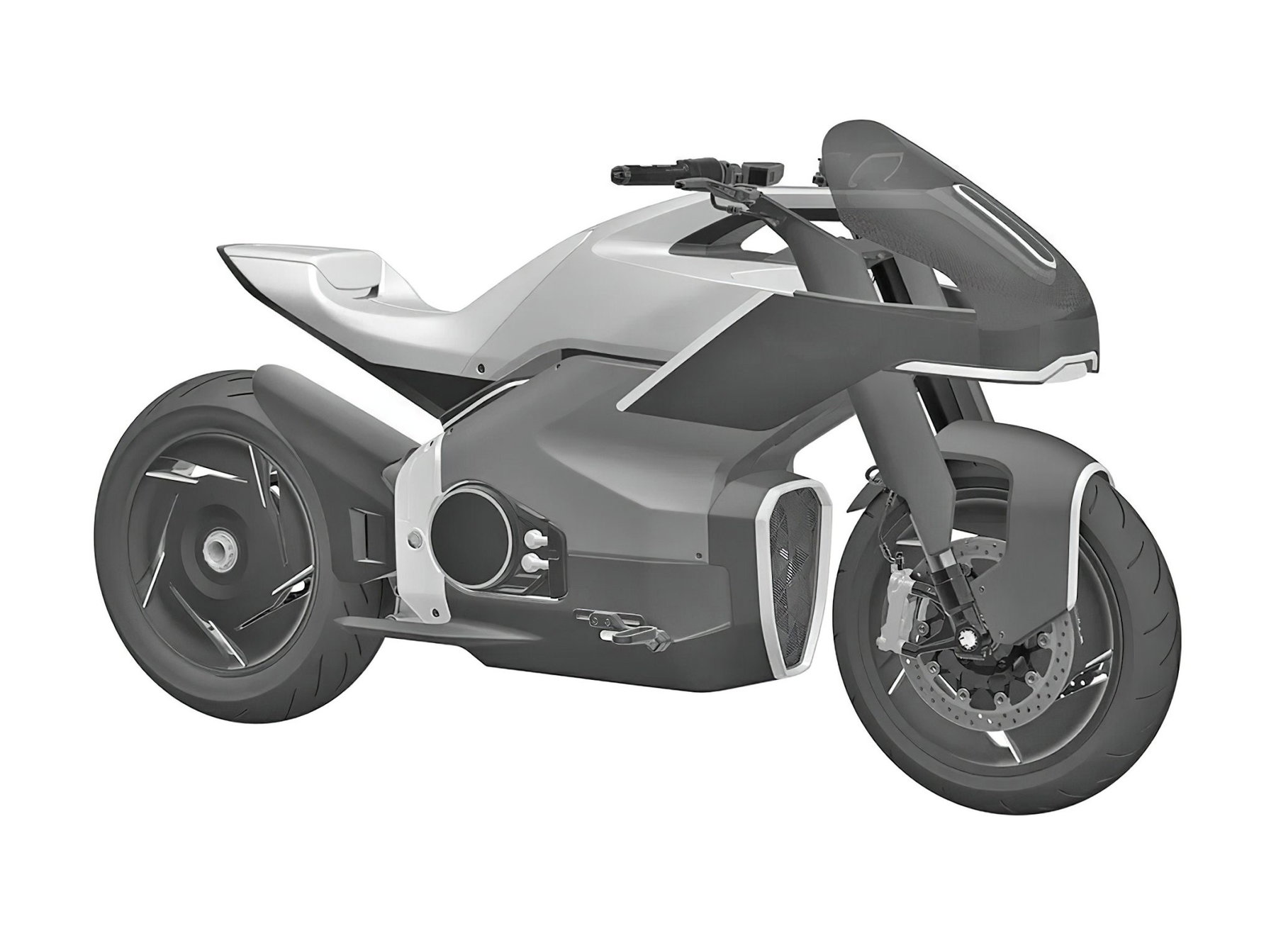 Curated visual reference: Visual Reference: Honda Unveils New Electric Motorcycle In Patent Scooter Meets Cruiser