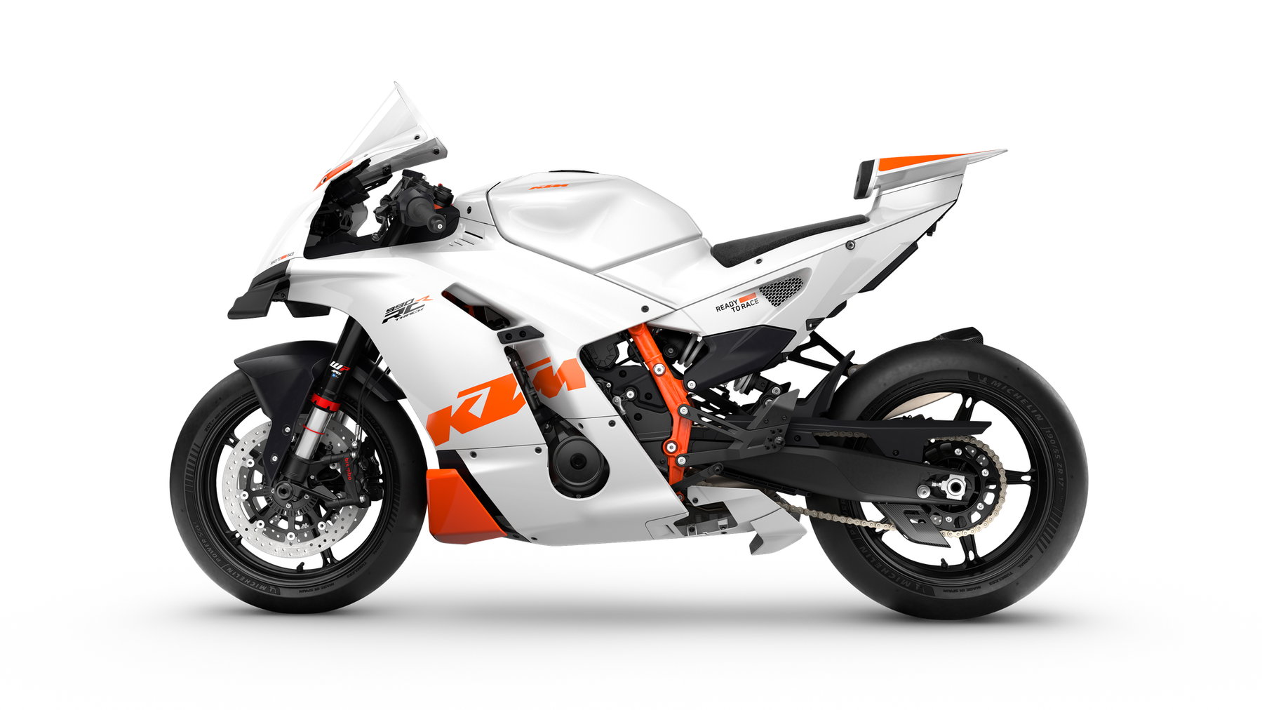 KTM 790 RC und 490 RC bestätigt: MotoGP rückt in die Mittelklasse 7 KTM 990 RC R Track 2026 in der Studio-Seitenansicht von links