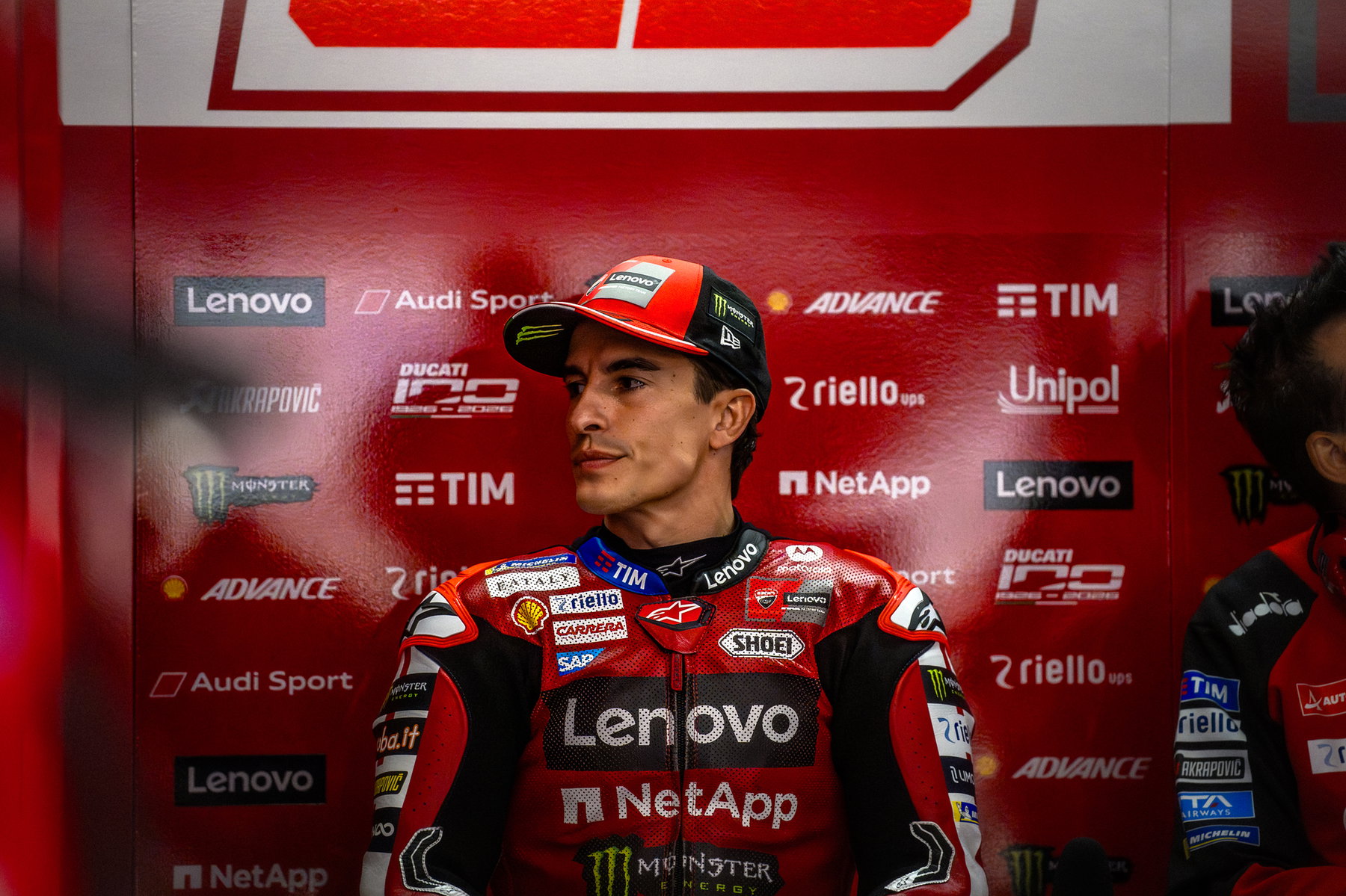 Marc Marquez portrait in the Ducati Lenovo box – MotoGP Americas GP COTA 2026 Paddock