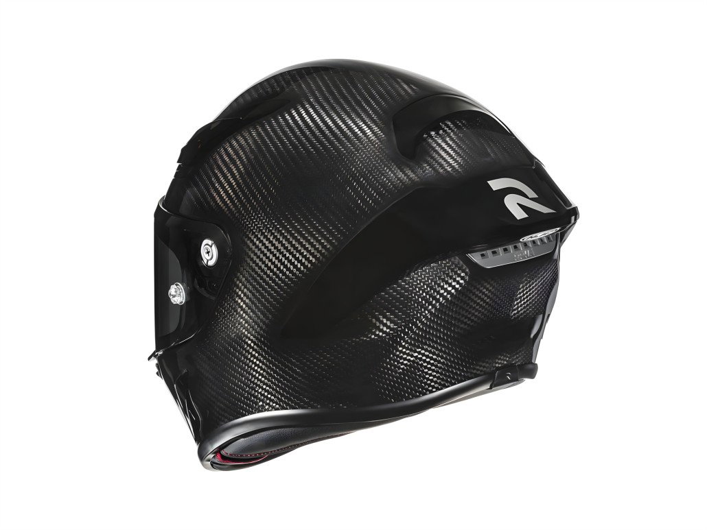 HJC RPHA 1 V2 Carbon: MotoGP Helmet with FIM-02 Standard from 749 Euros 2 HJC RPHA 1 V2 Carbon 2026 – Rückansicht schräg, sichtbare Heckbelüftung, R-Logo, Racing-Spoiler