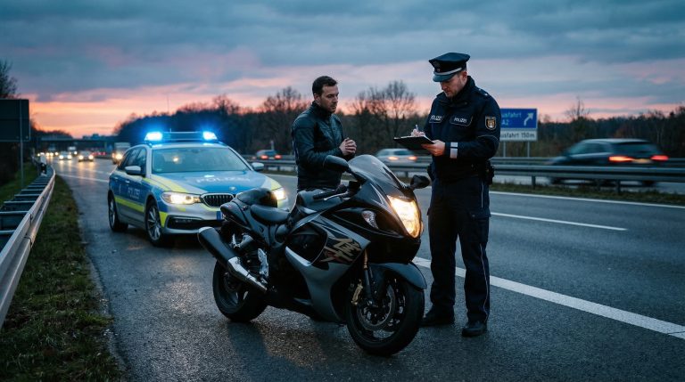 polizei darf motorrad nach geschwindigkeitsverstoss nicht einfach einkassieren