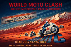 World Moto Clash 2026 – Event-Poster Richest Motorcycle Race in History, Utah 10. bis 12. Juli 2026