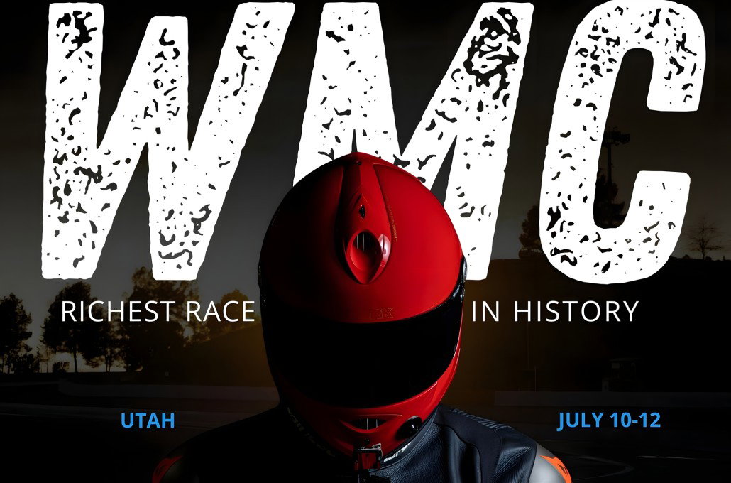 World Moto Clash 2026: Rennserie ohne Regeln, Preisgeld & Teams 1 World Moto Clash 2026 – Schlüsselbild mit rotem Integralhelm und großem WMC-Logo, Claim Richest Race in History