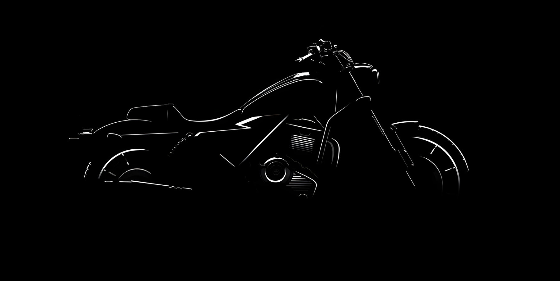 Harley-Davidson Back to the Bricks 2026 – Silhouette-Zeichnung der neuen Sprint mit sportlichem Design