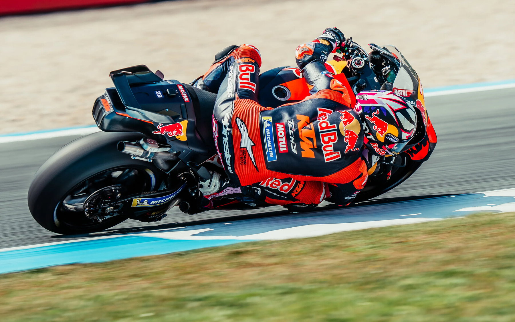 Enea Bastianini leaning on the KTM Tech3 RC16 with number 23 – MotoGP Dutch GP Assen 2026
