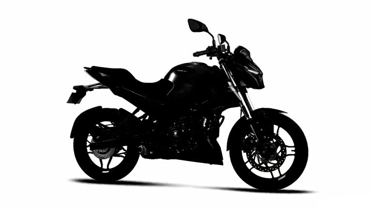 Bajaj Pulsar Classic Next Gen – Teaser-Silhouette des Naked Bikes im Seitenprofil vor weißem Hintergrund