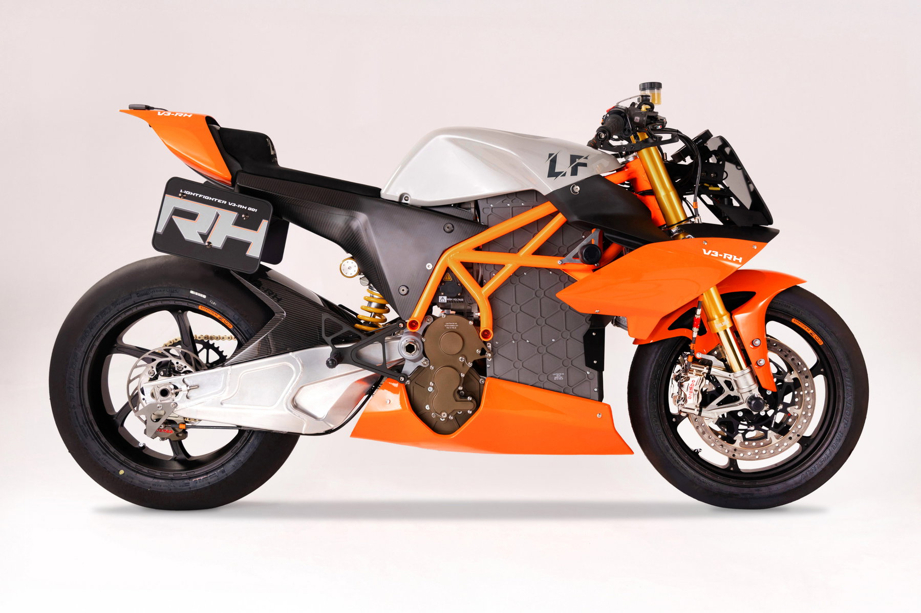 Lightfighter V3: Technik, PS und MotoAmerica-Einstieg 3 Lightfighter V3-RH 2026 Seitenansicht als Naked Bike mit flachem Lenker und Nummerntafel