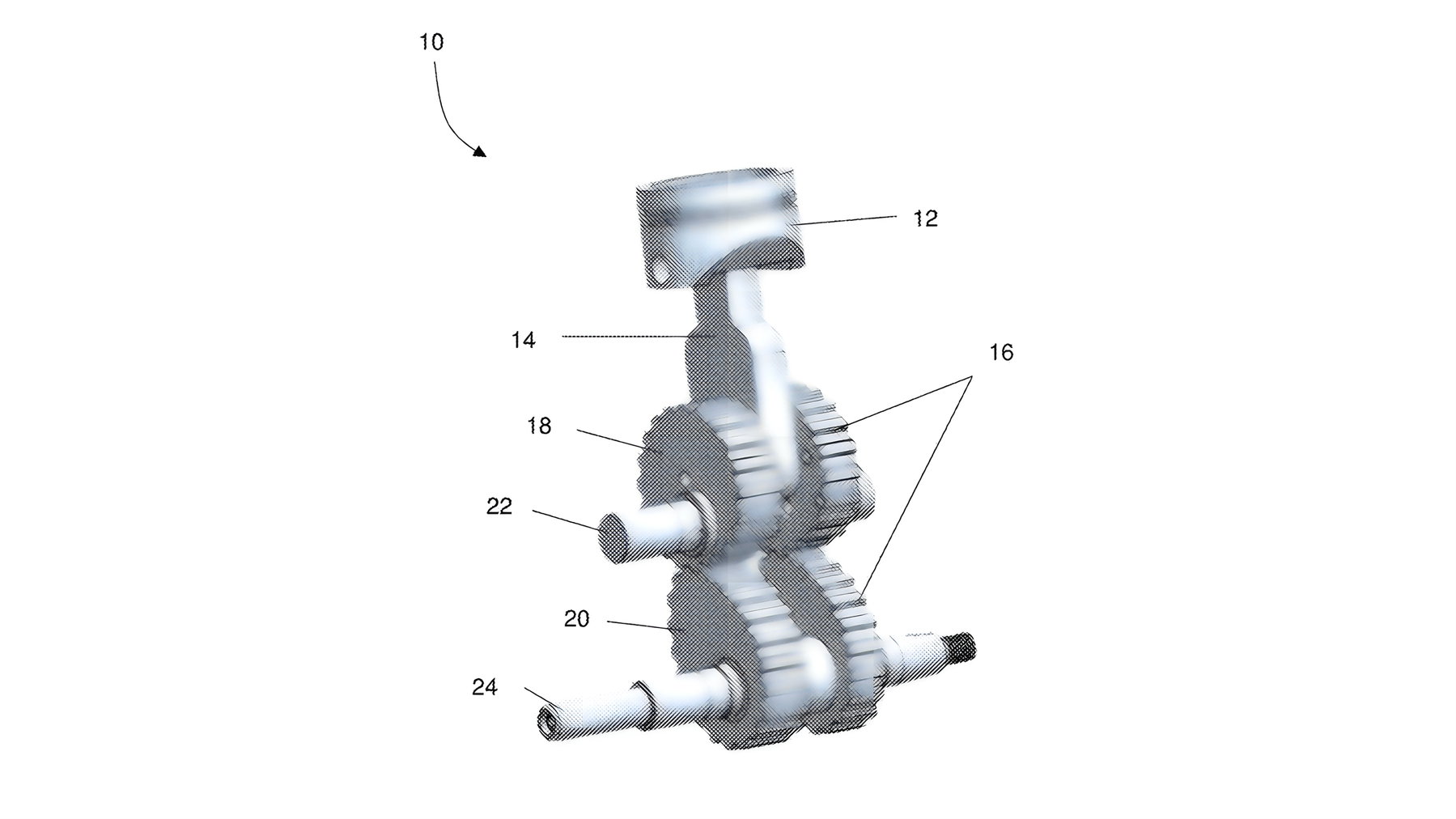 Speed Stroke Engine: How Non-Round Gears Aim to Make Engines More Efficient 1 Speed Stroke Engine patent drawing of the gear crank drive