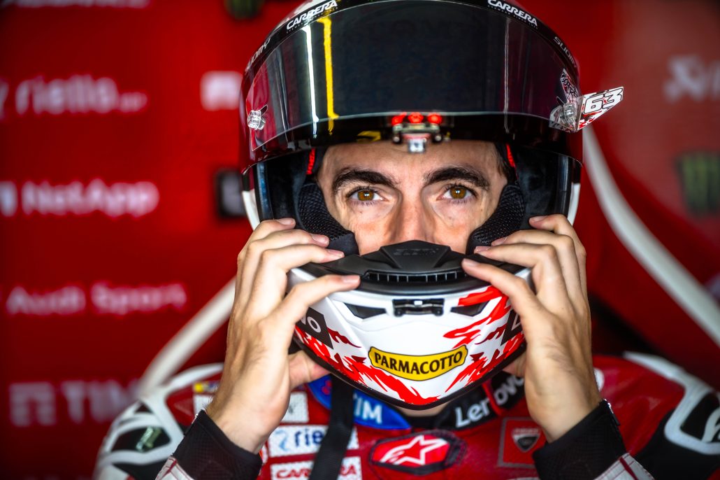 MotoGP Summer Break: Bagnaia Surgery, the Marquez Brothers and Lorenzo's Verdict 1 Francesco Bagnaia putting on his helmet in the pit box – MotoGP Germany GP Sachsenring 2026