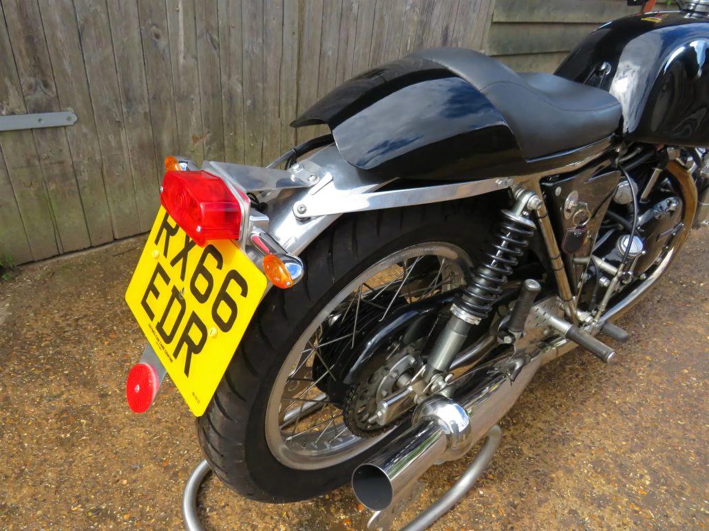 Godet-Egli-Vincent Sport GT Sells for £65,550 at Auction 2 Godet-Egli-Vincent Sport GT – rear view with British license plate, taillight, shock absorber and chain