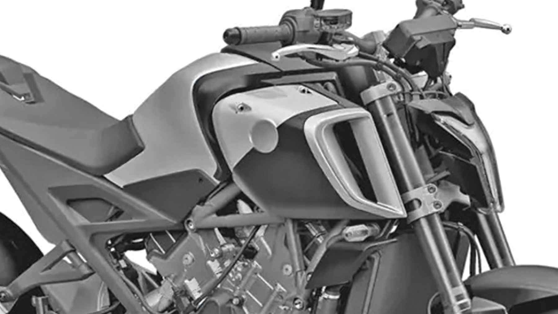 Honda V3R 900 Serienversion - Designzeichnung aus dem Patentverfahren