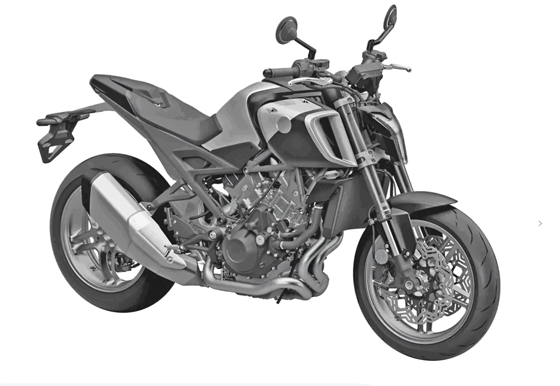 Honda V3R 900 Serienversion - Designzeichnung aus dem Patentverfahren